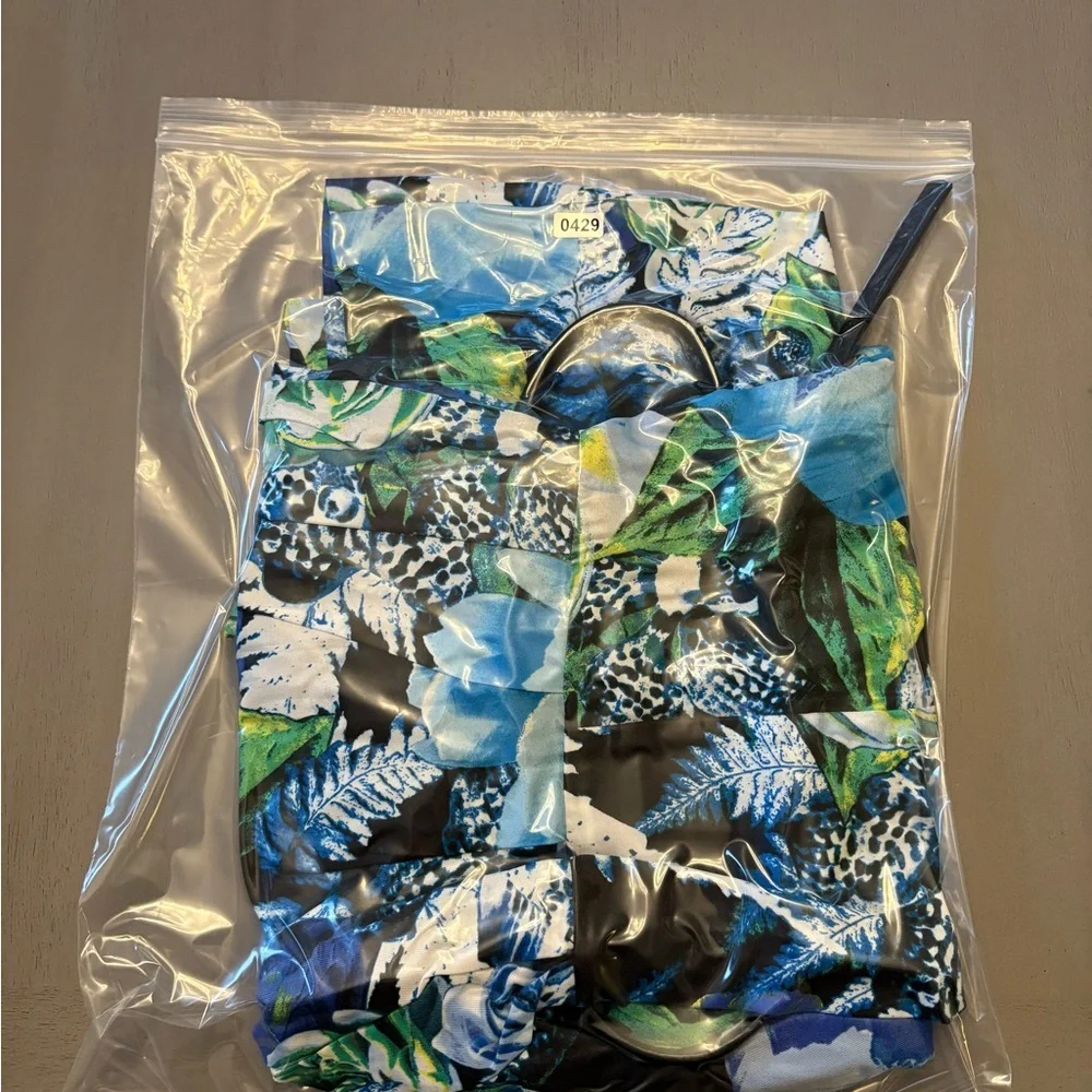Ellen Tracy Floral A-Line‎ Dress Sleeveless Belted Spring Wedding Guest Sz 10